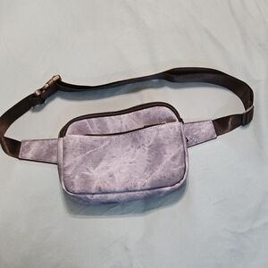 Blue Belt Bag with Adjustable Strap and Zipper Closure